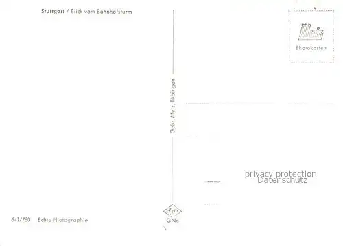 AK / Ansichtskarte Stuttgart Blick vom Bahnhofsturm Stuttgart