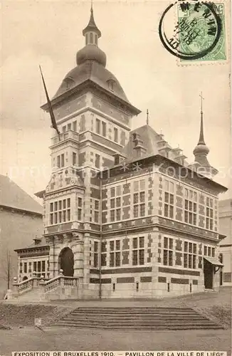 AK / Ansichtskarte Exposition_Universelle_Bruxelles_1910 Pavillon de la Ville de Liege  