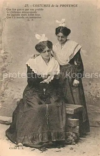 AK / Ansichtskarte Trachten_Frankreich Costumes de la Provence  