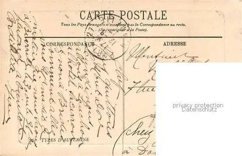 AK / Ansichtskarte Trachten_Frankreich Types d Auvergne  