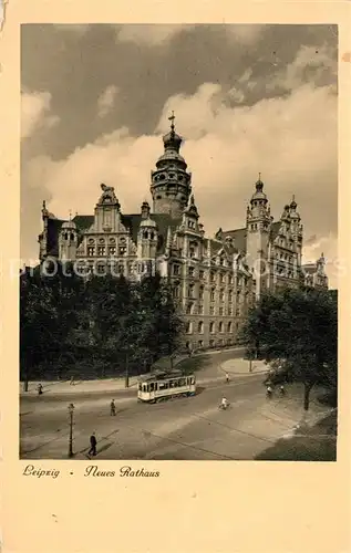 AK / Ansichtskarte Strassenbahn Leipzig Neues Rathaus 