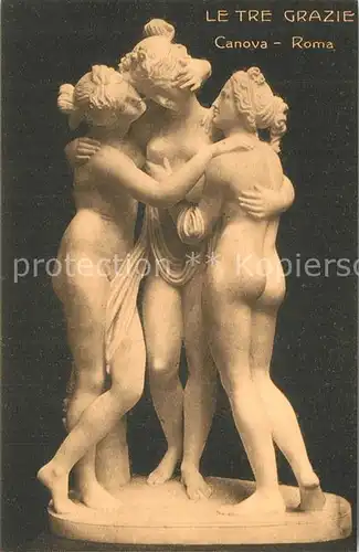 AK / Ansichtskarte Skulpturen Le Tre Grazie Canova Roma 