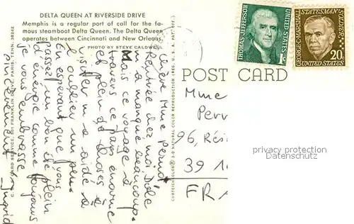 AK / Ansichtskarte Dampfer_Schaufelrad Delta Queen Riverside Drive Memphis 
