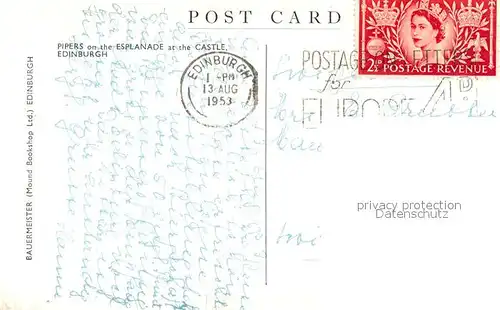 AK / Ansichtskarte Leibgarde_Wache Pipers Esplanade Castle Edinburgh  