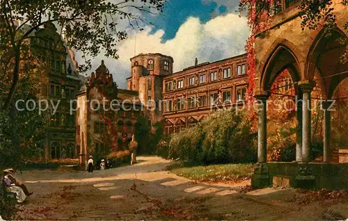 AK / Ansichtskarte Hoffmann_Heinrich Heidelberg Schlosshof  Hoffmann Heinrich