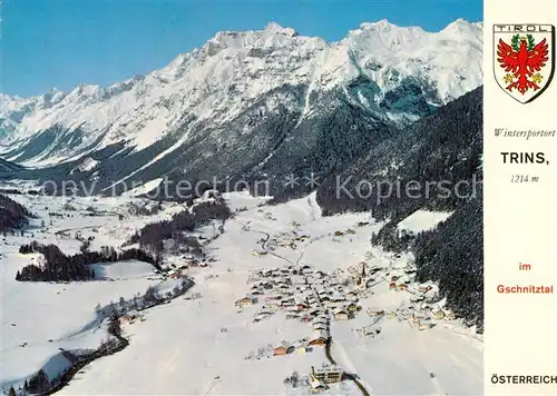 AK / Ansichtskarte Trins_GR Erholungsort im Gschnitztal Alpenpanorama Fliegeraufnahme Trins_GR