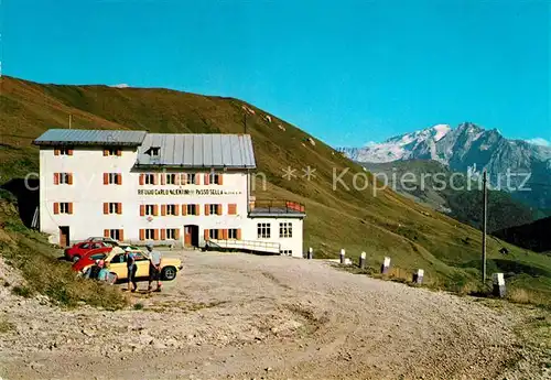 AK / Ansichtskarte Passo_Sella Rifugio Carlo Valentini veduta verso la Marmolada Dolomiti Sellajoch Berghuette Dolomiten Passo_Sella