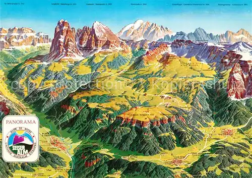 AK / Ansichtskarte Seiser_Alm Panorama Alpe di Siusi Dolomiten Panorama Dolomiten aus der Vogelperspektive Seiser_Alm