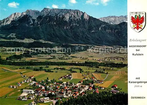 AK / Ansichtskarte Niederndorf_Kufstein mit Kaisergebirge Fliegeraufnahme Niederndorf_Kufstein