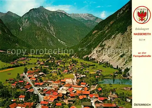 AK / Ansichtskarte Nassereith an Fernpassstrasse mit Loreagruppe Fliegeraufnahme Nassereith