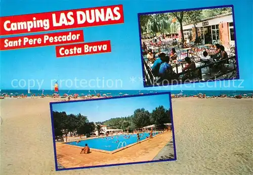 AK / Ansichtskarte Sant_Pere_Pescador Camping Las Dunas Strand Bar Restauran Swimming Pool Sant_Pere_Pescador