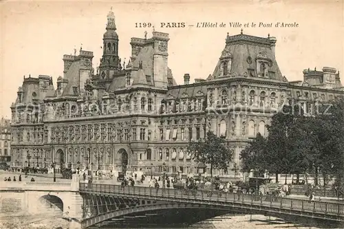 AK / Ansichtskarte Paris Hotel de Ville Pont d Arcole Paris