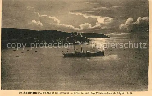 AK / Ansichtskarte Saint Brieuc_Cotes d_Armor Embouchure de Legue Mondschein Saint Brieuc_Cotes d