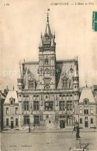 AK / Ansichtskarte Compiegne_Oise Hotel de Ville Compiegne Oise