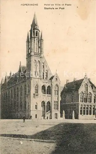 AK / Ansichtskarte Poperinghe Hotel de Ville Poste Poperinghe