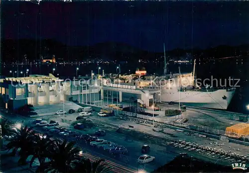 AK / Ansichtskarte Ajaccio Port Gare Maritime Nachtaufnahme Ajaccio