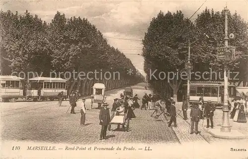 AK / Ansichtskarte Marseille_Bouches du Rhone Rond Point et Promenade du Prado Marseille