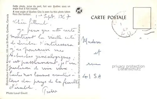 AK / Ansichtskarte Quebec  Quebec