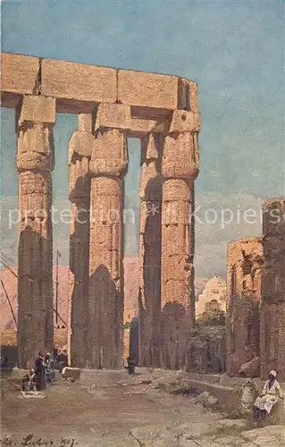 AK / Ansichtskarte Luxor_Louqsor_Louksor Tempel des Amenophis 3. K?nstlerkarte 