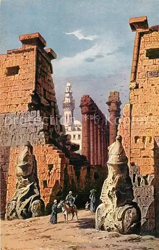 AK / Ansichtskarte Luxor_Louqsor_Louksor Tempel K?nstlerkarte 