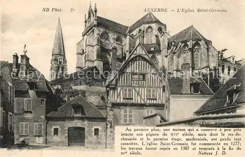 AK / Ansichtskarte Auxerre Eglise Saint Germain Auxerre