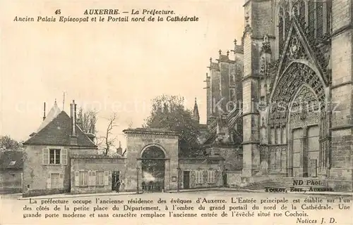 AK / Ansichtskarte Auxerre Pfefecture Palais Episcopal et Cathedrale Auxerre