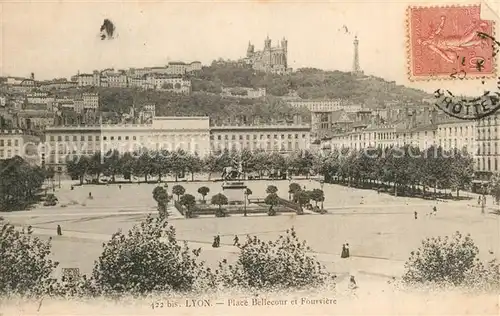 AK / Ansichtskarte Lyon_France Place Bellecour et Bourvi?re Lyon France