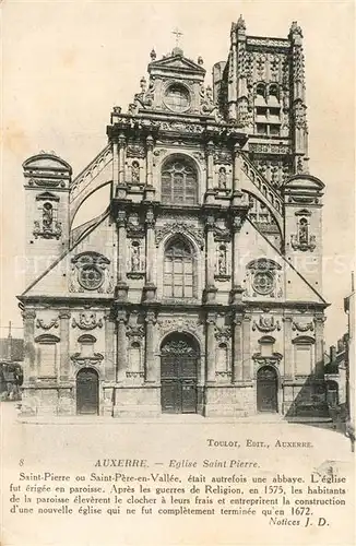 AK / Ansichtskarte Auxerre Eglise Saint Pierre Auxerre