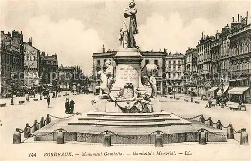 AK / Ansichtskarte Bordeaux Monument Gambetta  Bordeaux