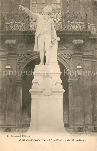 AK / Ansichtskarte Aix en Provence Statue de Mirabeau Aix en Provence