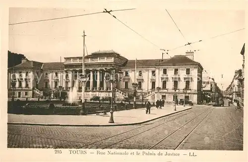 AK / Ansichtskarte Tours_Indre et Loire Rue Nationale et le Palais de Justice Tours Indre et Loire