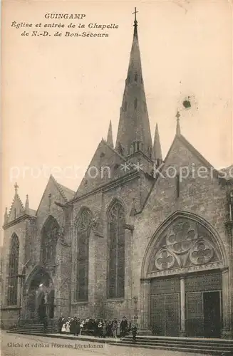 AK / Ansichtskarte Guingamp Eglise et entree de la Chapelle de ND de Bon Secours Guingamp