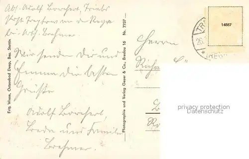 AK / Ansichtskarte Deep_Pommern Strand Deep Pommern