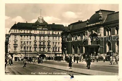 AK / Ansichtskarte Kiel Bahnhof mit Hansa Hotel Kiel