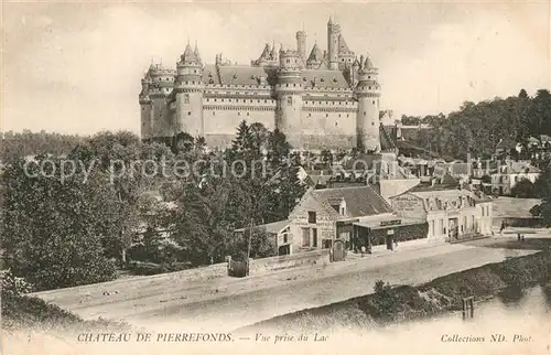 AK / Ansichtskarte Pierrefonds_Oise Chateau de Pierrefonds Vue prise du Lac Pierrefonds Oise