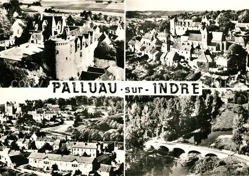 AK / Ansichtskarte Palluau sur Indre Le Chateau Eglise Les Ecoles Le Pont Vue aerienne Palluau sur Indre