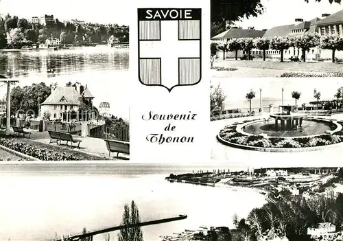 AK / Ansichtskarte Thonon les Bains Quai de Ripaille Etablissement Thermal Chateau de Sonnaz La Fontaine Le Port Thonon les Bains