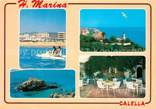 AK / Ansichtskarte Calella_de_Mar Hotel Marina Strandpromenade Terrasse Calella_de_Mar