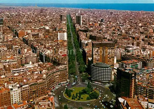 AK / Ansichtskarte Barcelona_Cataluna Plaza Calvo Sotelo Fliegeraufnahme Barcelona Cataluna