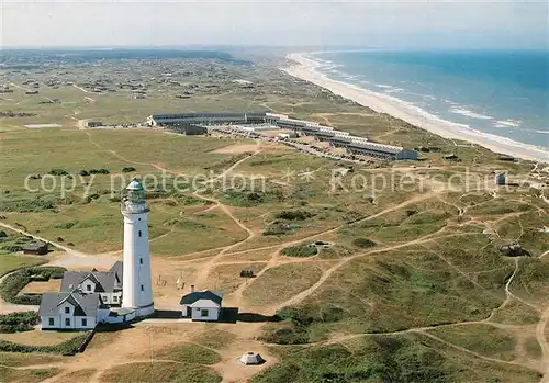 AK / Ansichtskarte Hirtshals Fliegeraufnahme mit Leuchtturm Hirtshals