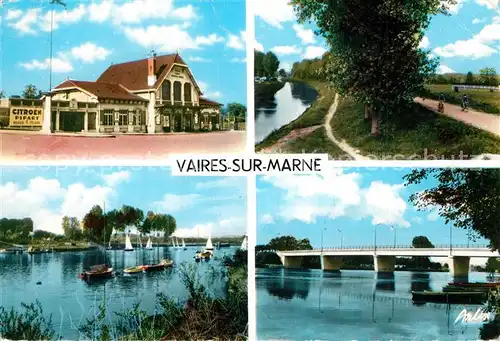AK / Ansichtskarte Vaires sur Marne La Gare Le Canal Voiliers Le Pont Vaires sur Marne