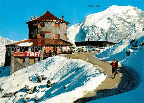 AK / Ansichtskarte Stilfserjoch Tibet Huette mit Ortler Stilfserjoch