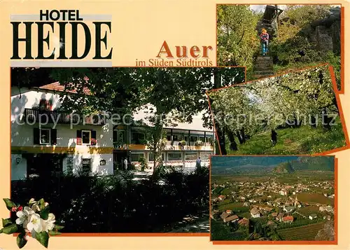 AK / Ansichtskarte Auer_Ora_Suedtirol Hotel Heide Treppe Wald Panorama Auer_Ora_Suedtirol