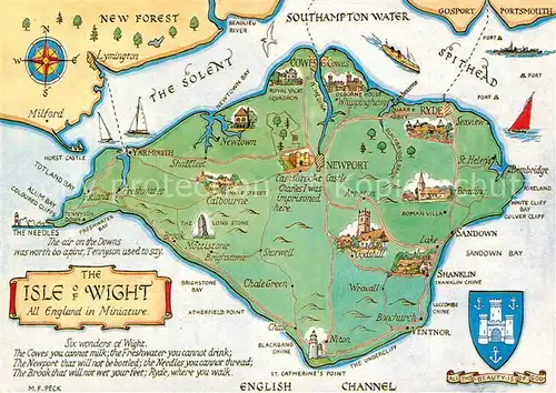 AK / Ansichtskarte Isle_of_Wight_UK Inselkarte Isle_of_Wight_UK