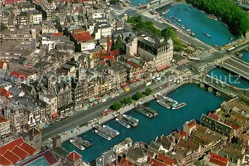 AK / Ansichtskarte Amsterdam_Niederlande Damrak en Prins Hendrikkade Fliegeraufnahme Amsterdam_Niederlande