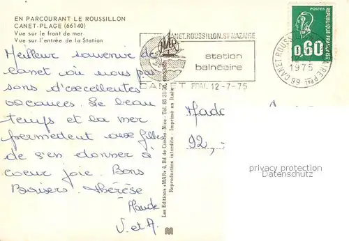 AK / Ansichtskarte Canet_Plage Vue sur le front de mer Vue sur lentree de la Station Canet_Plage