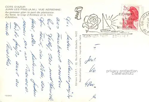 AK / Ansichtskarte Juan les Pins Vue aerienne Cap dAntibes et la Ville d Antibes Juan les Pins