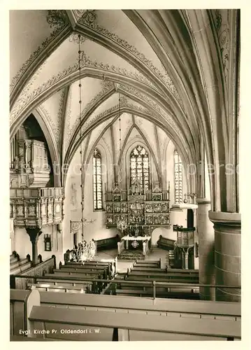 AK / Ansichtskarte Oldendorf_Wiehengebirge Ev Kirche Inneres Oldendorf Wiehengebirge