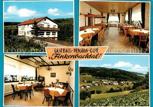 AK / Ansichtskarte Beerfelden_Odenwald Gasthaus Pension Finkenbachtal Gastraeume Panorama Beerfelden Odenwald