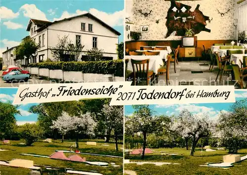 AK / Ansichtskarte Todendorf_Ploen Gasthof Friedenseiche Gaststube Minigolfanlage Todendorf Ploen